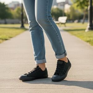 Converse Chuck Taylor All Star Men’s Slip-On Lace-Up Sneakers Black Size 4.5